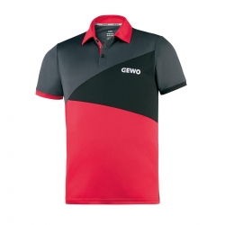 Gewo Shirt Anzio Polyester rood-zwart-anthraciet * S