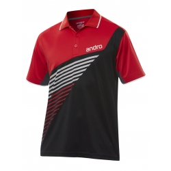 Andro Shirt Harris Polyester zwart-rood