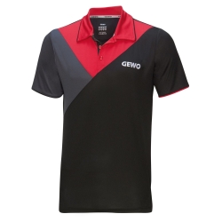 Gewo Shirt Toledo Polyester zwart-grijs-rood