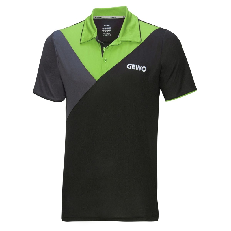 Gewo Shirt Toledo Katoen zwart-grijs-groen
