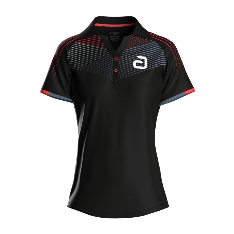 Andro Shirt Avos Women zwart-neonrood