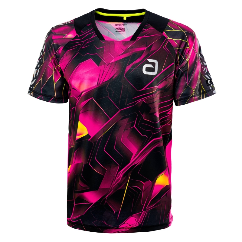 Andro Shirt Nayton zwart-neonroze