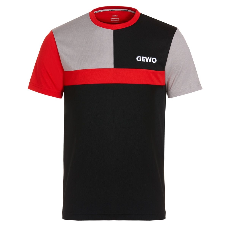 Gewo T-Shirt Ravenna zwart-grijs-rood