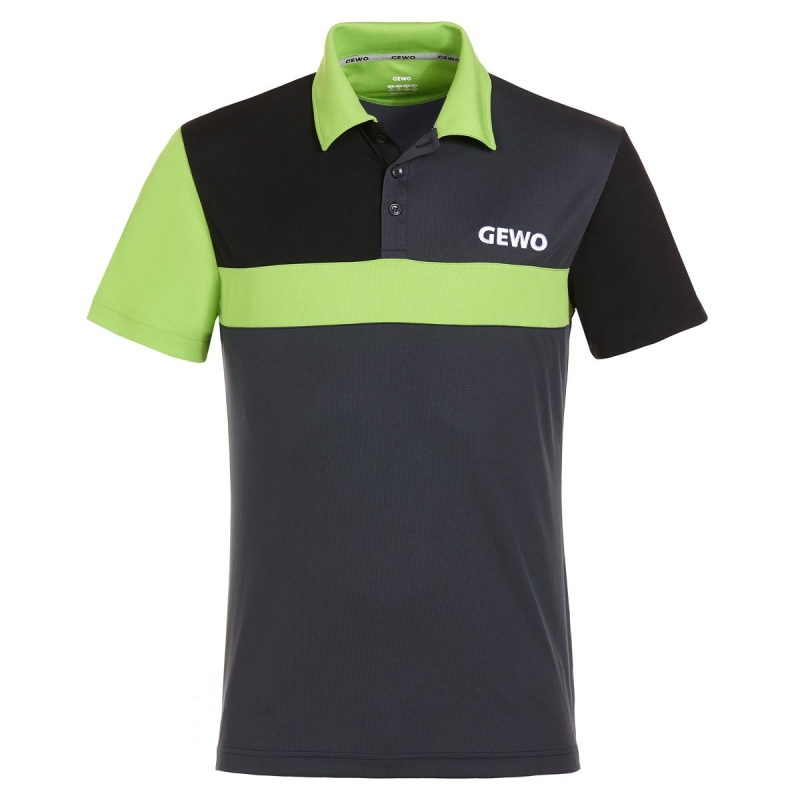 Gewo Shirt Ravenna Polyester zwart-grijs-groen