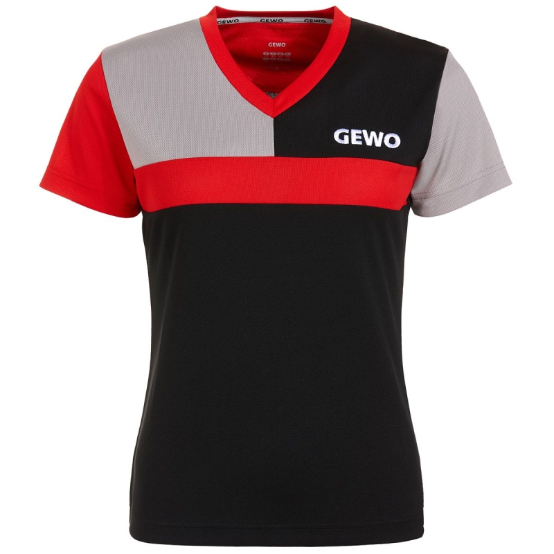 Gewo Shirt Ravenna Lady zwart-grijs-rood