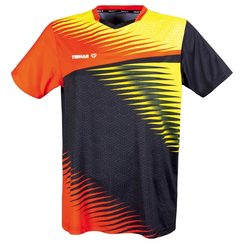 Tibhar Shirt Azur oranje-zwart