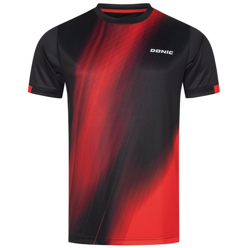 Donic T-Shirt Cream zwart-rood