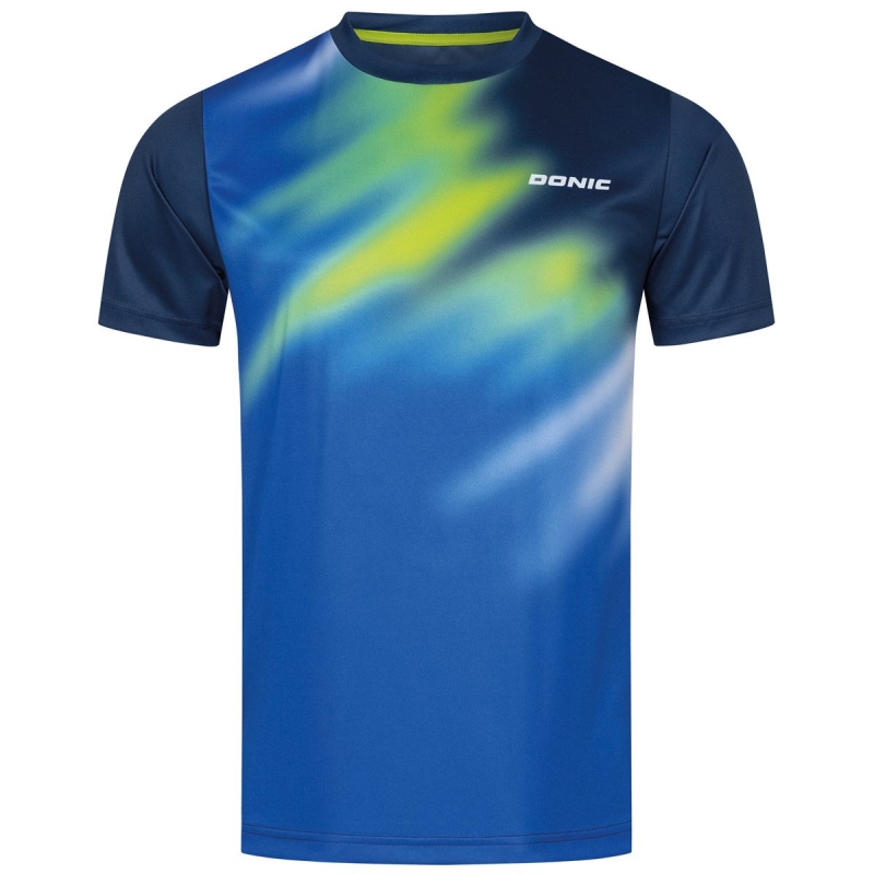Donic T-Shirt Furious navy-lime-blauw