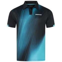 Donic Shirt Fire zwart-lichtblauw