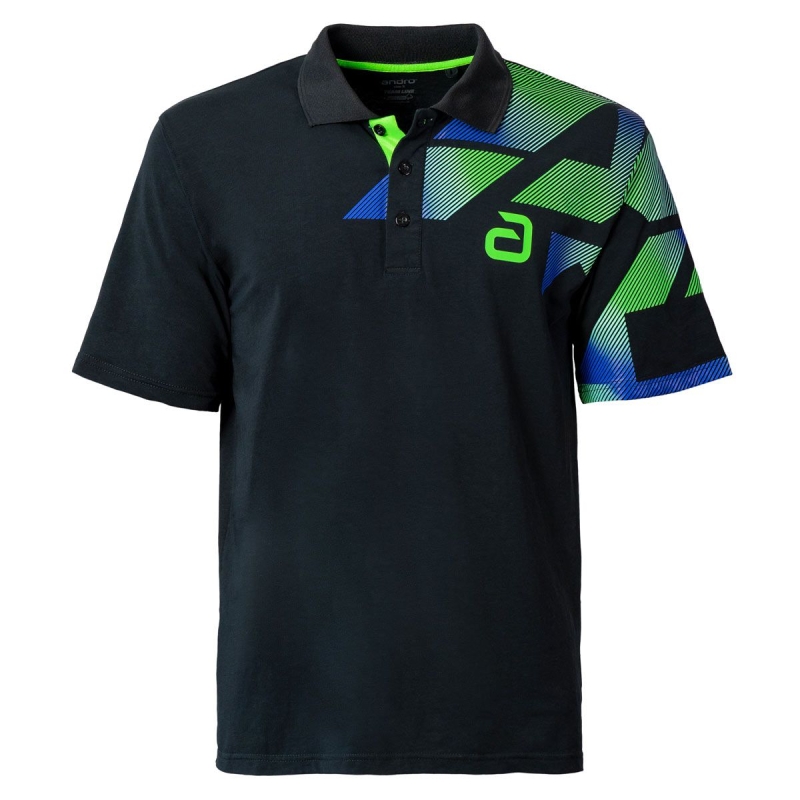 Andro Shirt Benzon Polyester zwart-groen