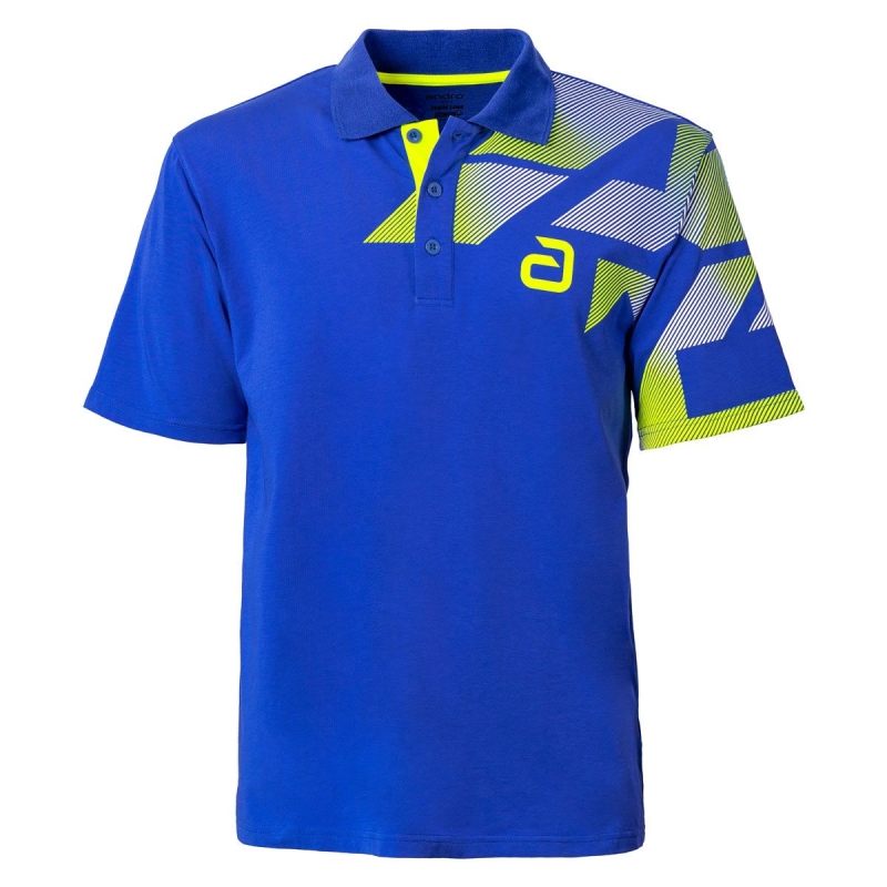Andro Shirt Benzon Polyester blauw-geel
