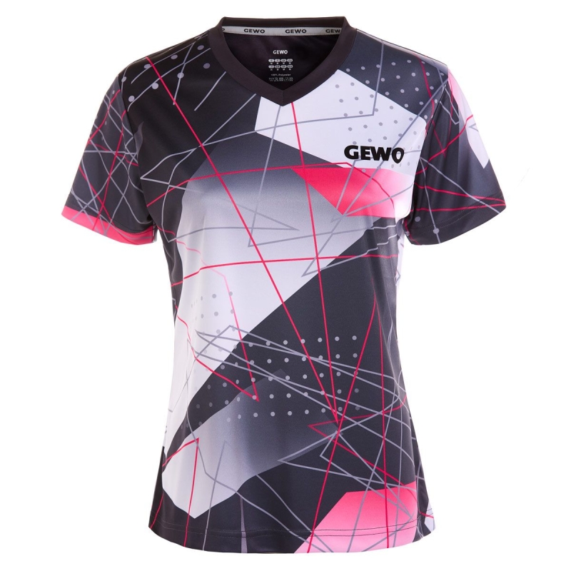 Gewo Shirt Lugo Lady zwart-roze
