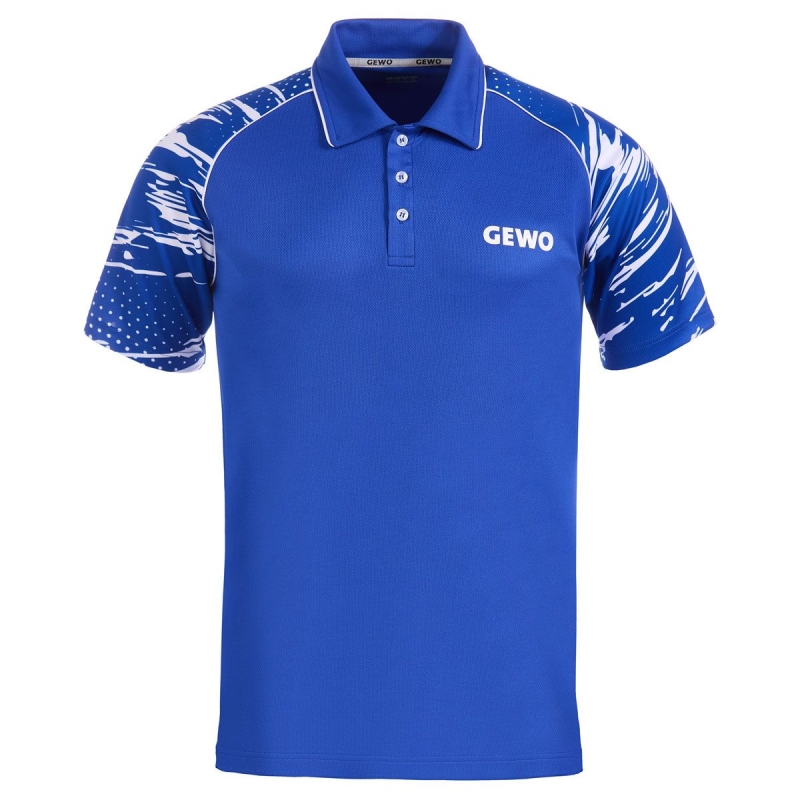 Gewo Shirt Marmo I blauw-wit