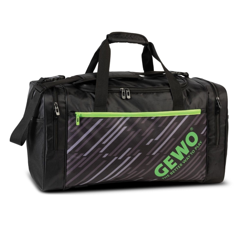 Gewo Sporttas Stripes L * zwart-groen