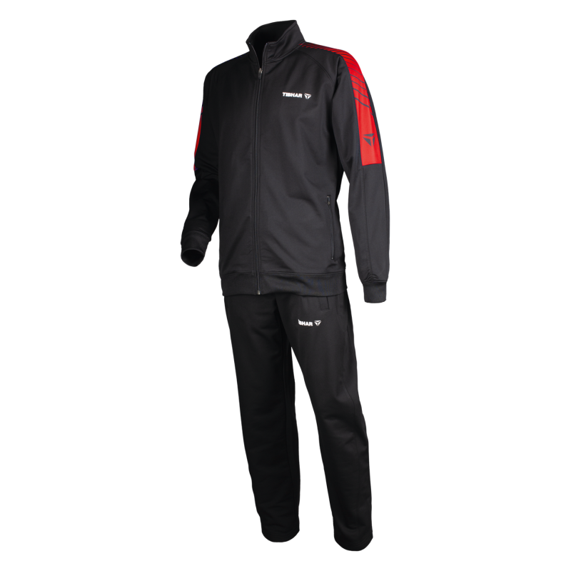 Tibhar Trainingspak Domino zwart-rood