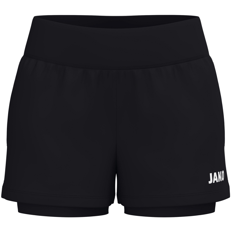Jako 2-in-1 Short One dames zwart