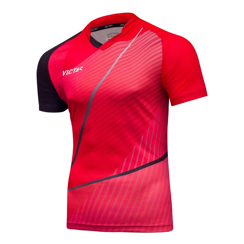Victas V-Shirt 236 * rood-zwart-grijs