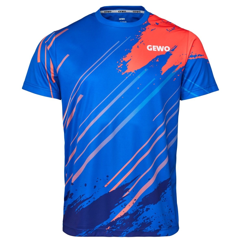 Gewo T-Shirt Santo blauw-oranje