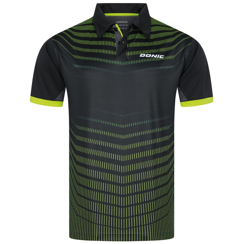 Donic Shirt Kava zwart-grijs-lime