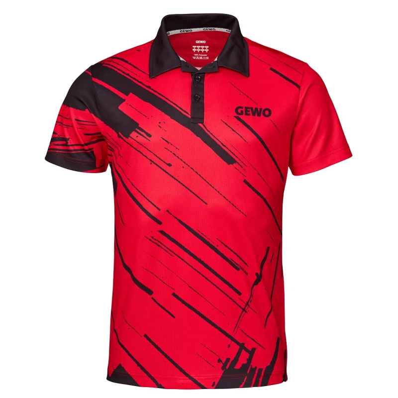 Gewo Shirt Atani rood-zwart