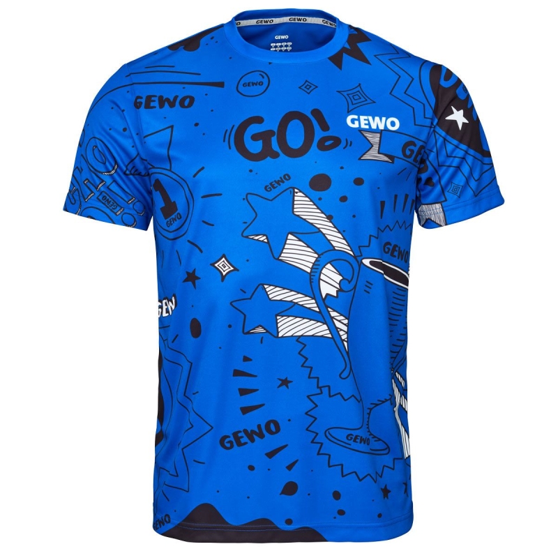 Gewo T-Shirt Graffiti blauw-zwart