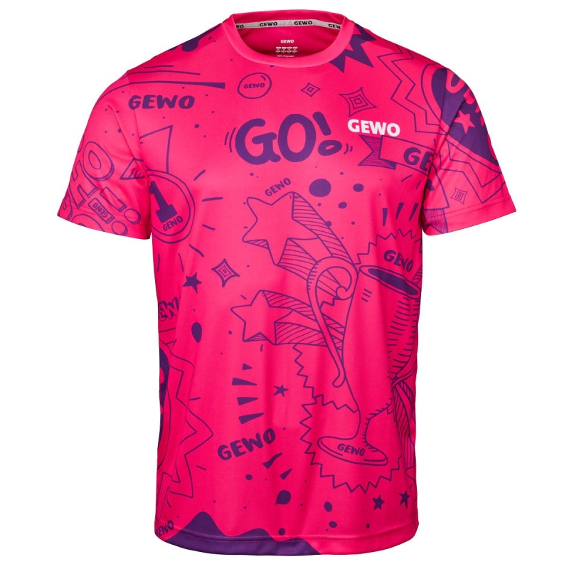 Gewo T-Shirt Graffiti roze-blauw