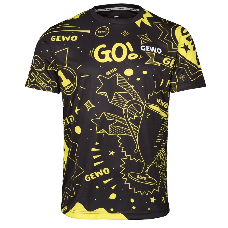 Gewo T-Shirt Graffiti zwart-geel